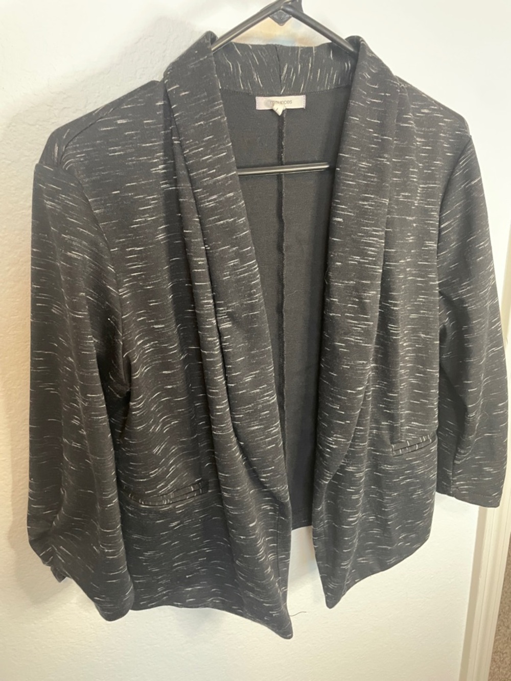 Maurices Black Marled Open-Front Cardigan